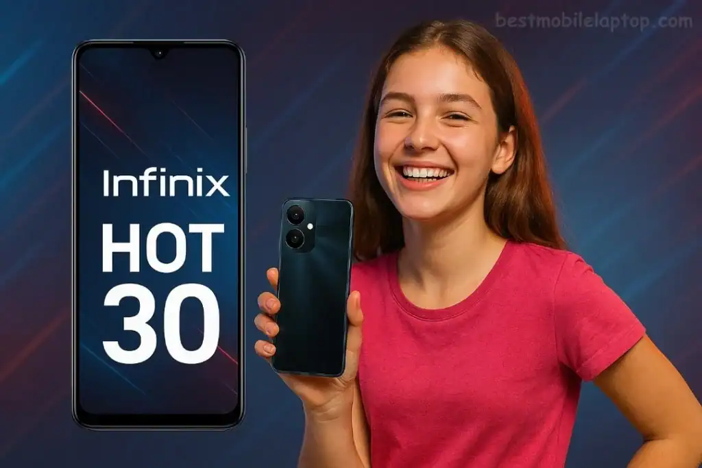 a woman holding a best 5g phone under 20000 - Infinix HOT 30