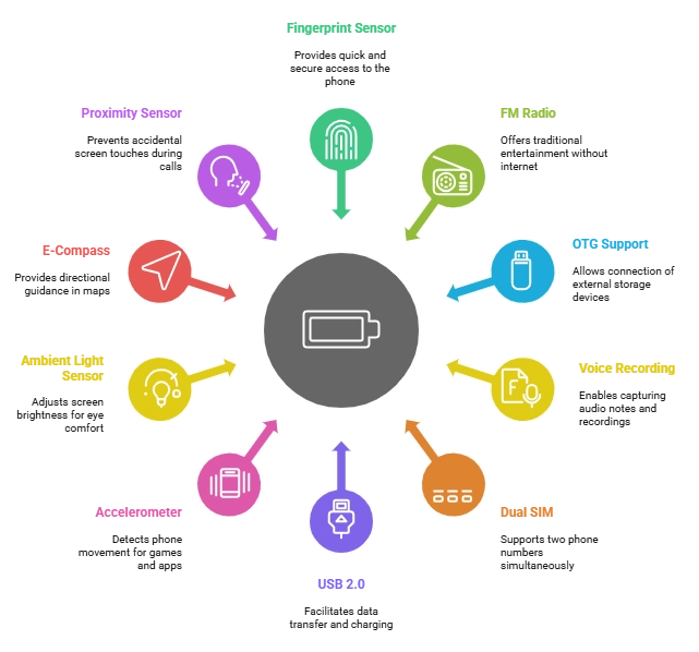 featuring infographics of extra features