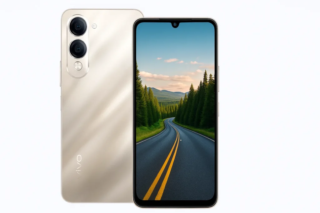 Vivo T4 Lite 5G smartphone with dual rear camera and full-screen display