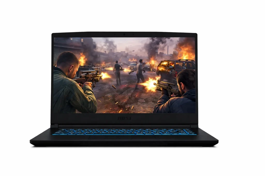 MSI Thin gaming laptop displaying MSI Thin gaming laptop - one of the best gaming laptop under 60000