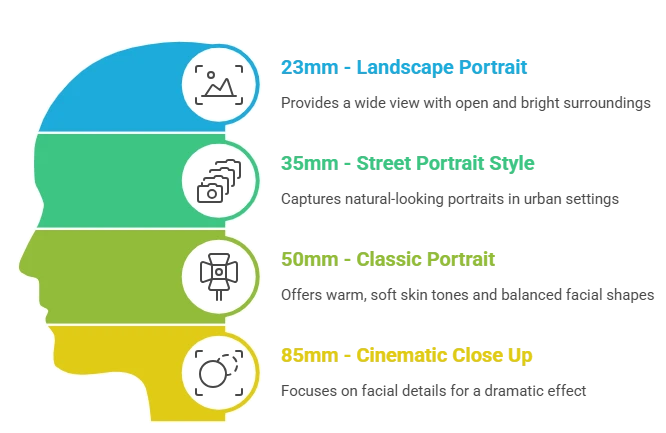 infography of focal length displaying infography of focal length
