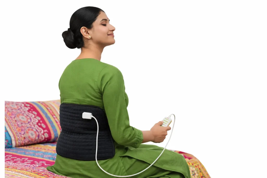 indian female using Lifelong Electric Heating Pad