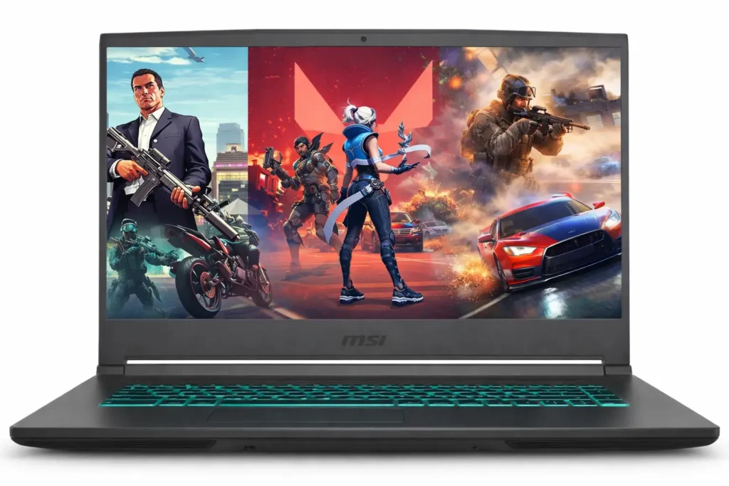 MSI Thin A Ryzen displaying MSI Thin A15 Ryzen