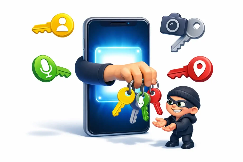 Allowing app permissions hands your contacts camera microphone and location to hackers easily