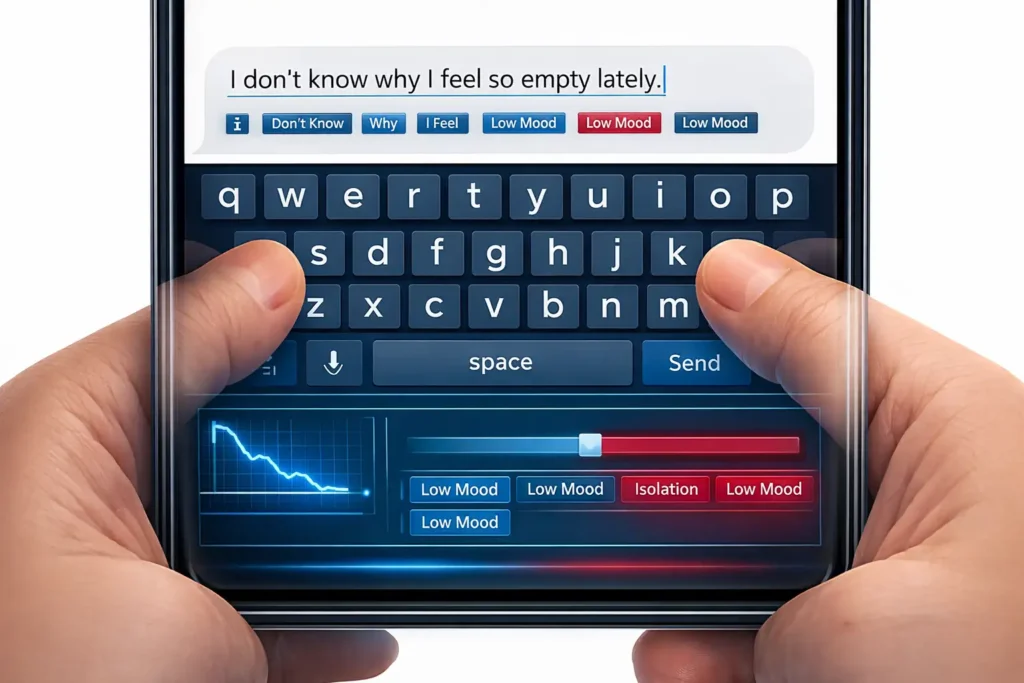 Keyboard app tracking mental health secretly by analyzing typing patterns and word choices